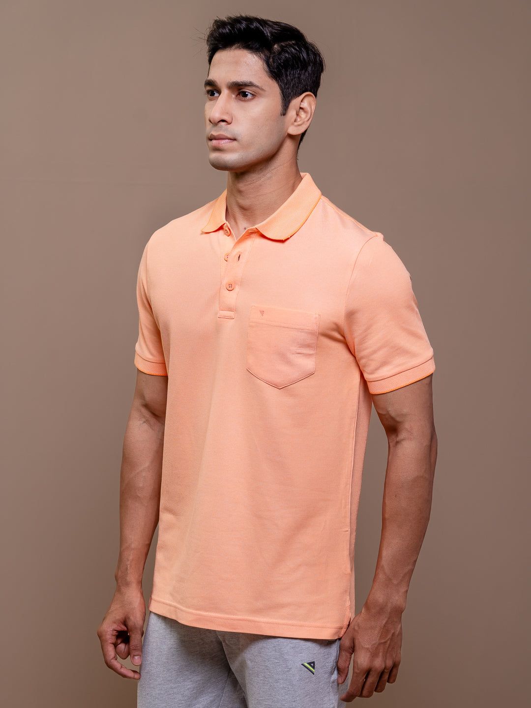 Men's Cotton Rich Pique Polo Orange