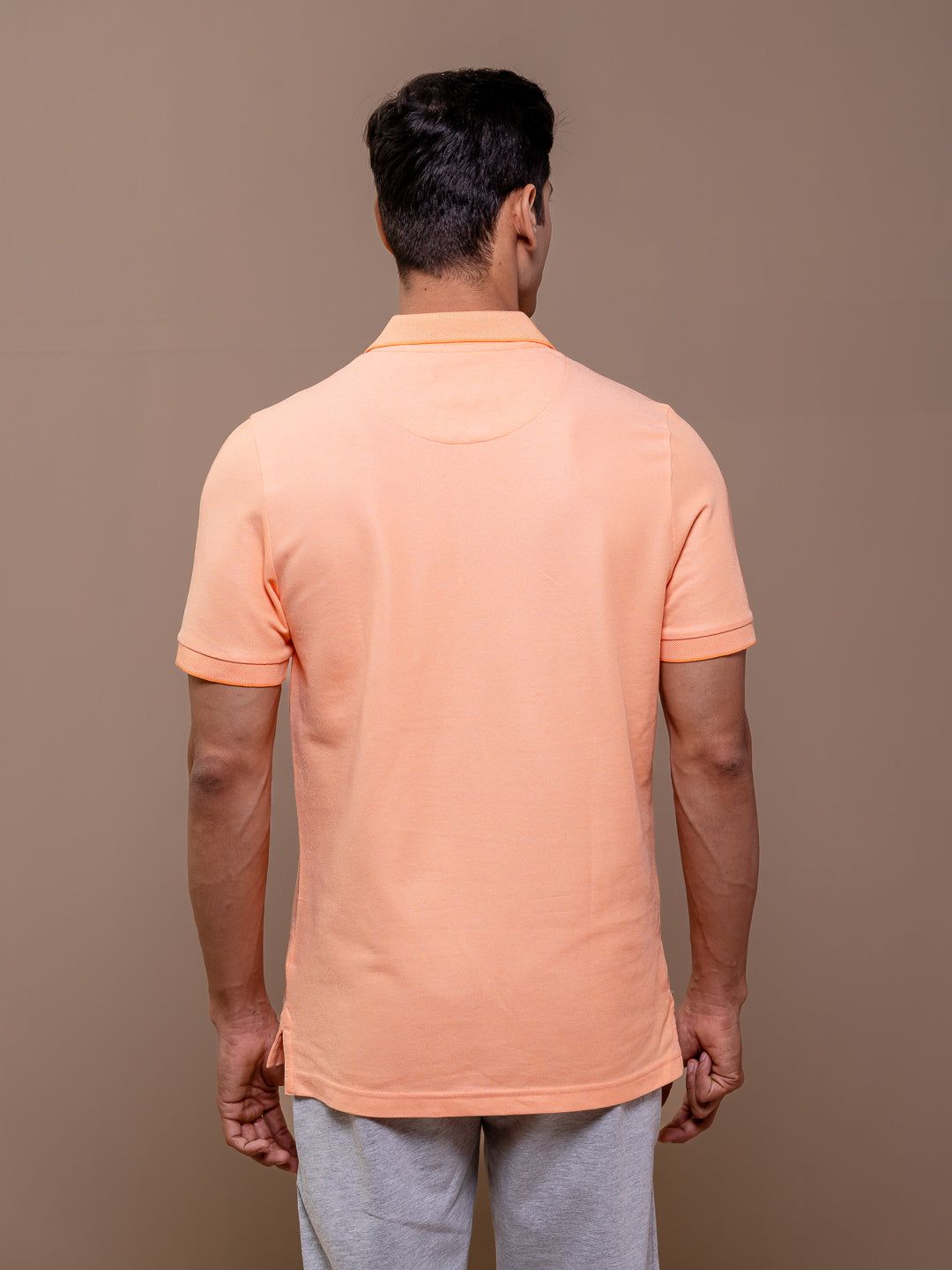 Men's Cotton Rich Pique Polo Orange image 2