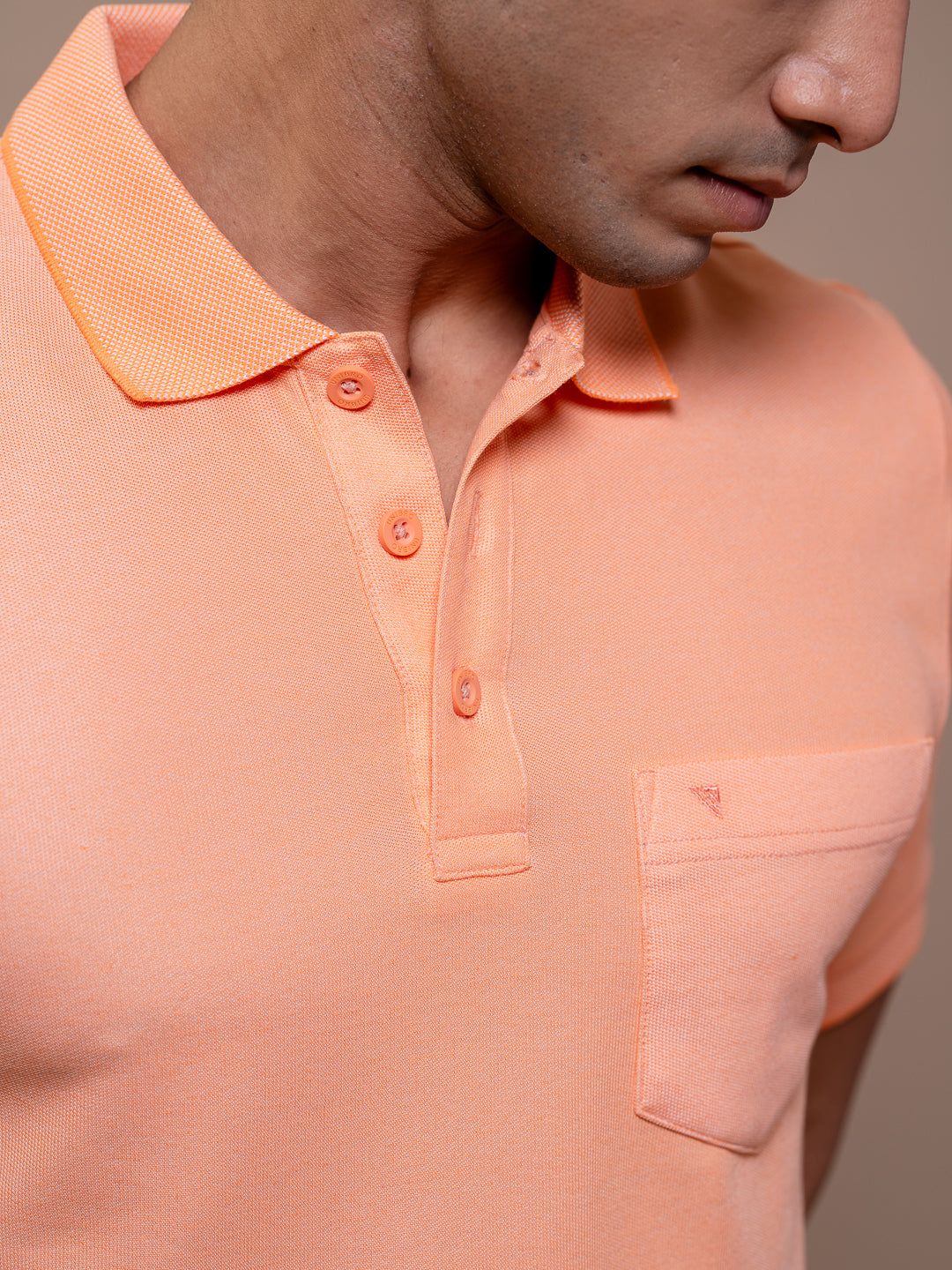 Men's Cotton Rich Pique Polo Orange image 4