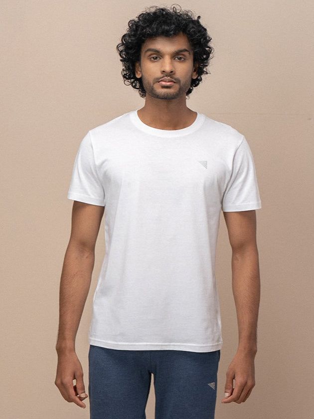 Men's 100% Cotton Crew Neck White