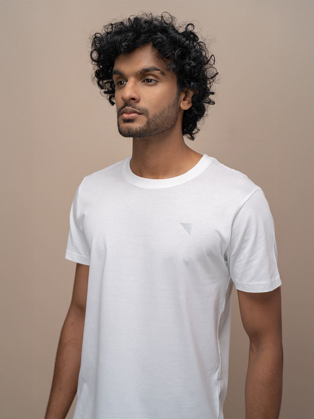 Men's 100% Cotton Crew Neck White image 2