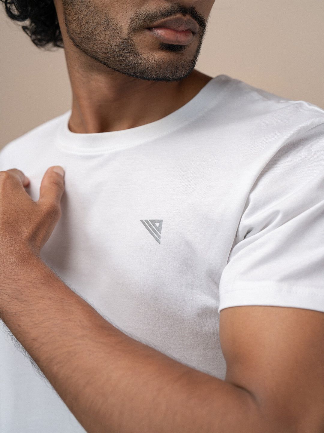 Men's 100% Cotton Crew Neck White image 3