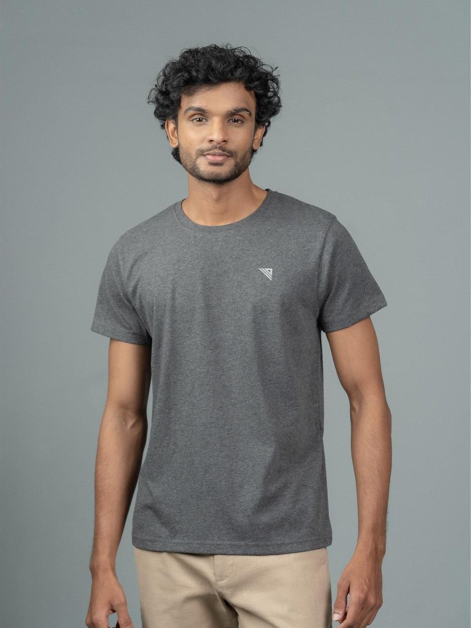 Men's 100% Cotton Crew Neck Charcoal
