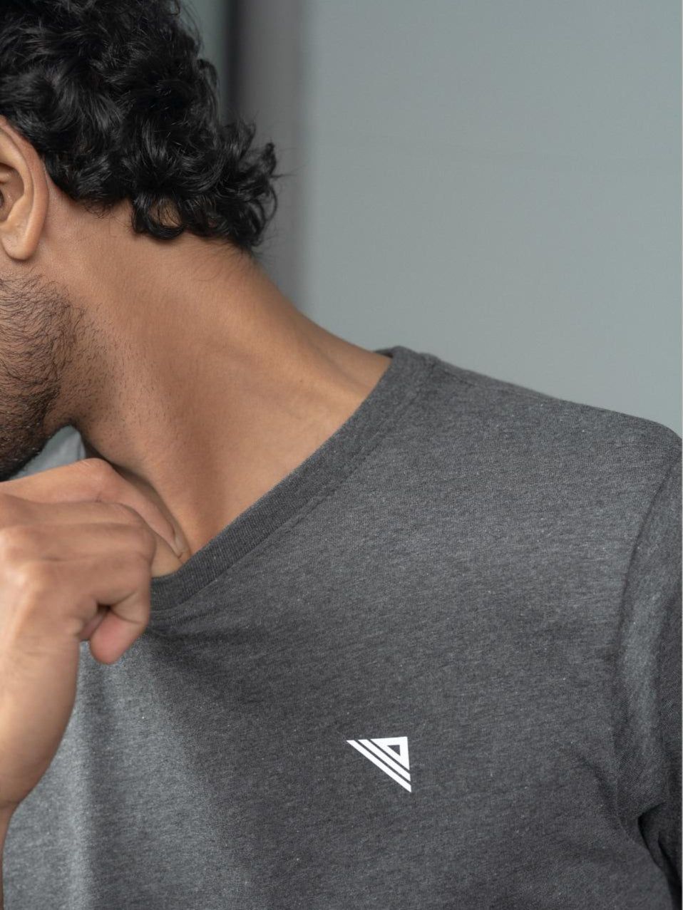 Men's 100% Cotton Crew Neck Charcoal image 3