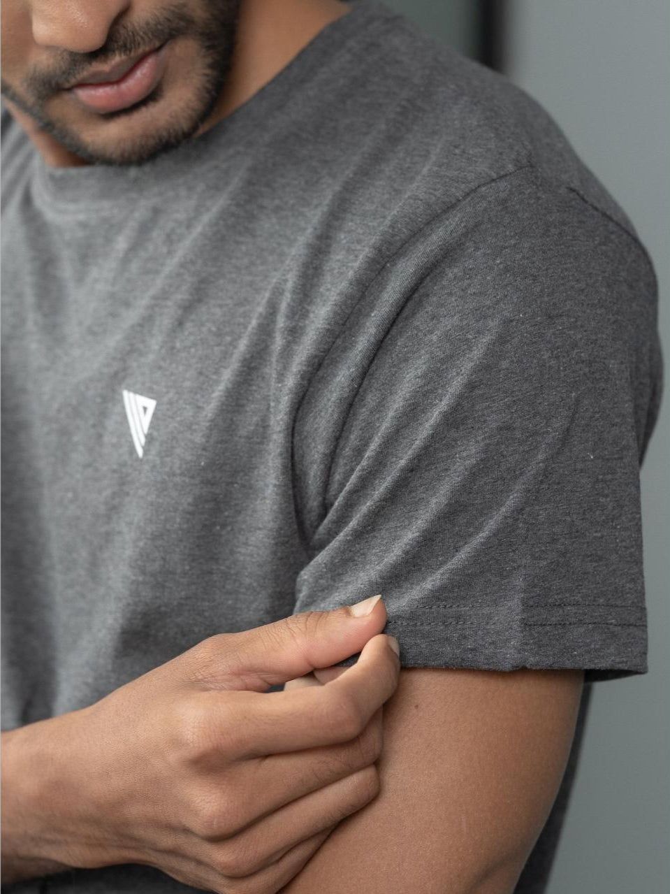 Men's 100% Cotton Crew Neck Charcoal image 5