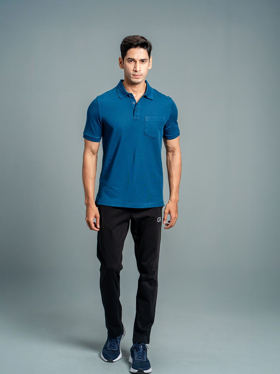 Men's Cotton Rich Pique Polo Blue image 2