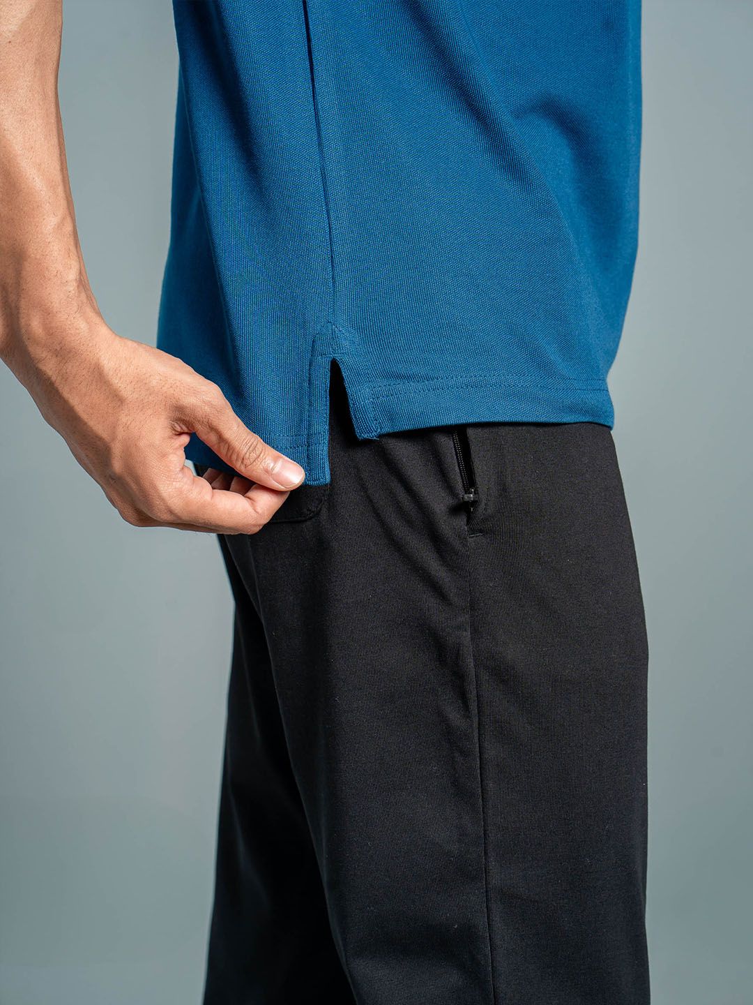 Men's Cotton Rich Pique Polo Blue image 5