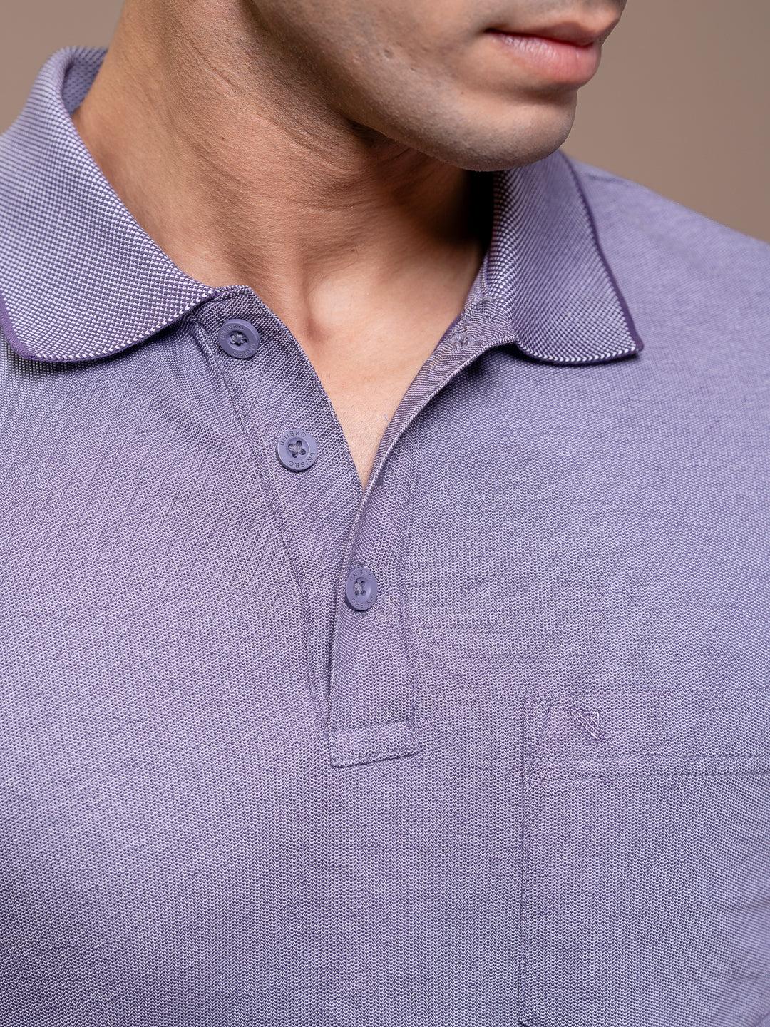 Men's Cotton Rich Pique Polo Violet image 2