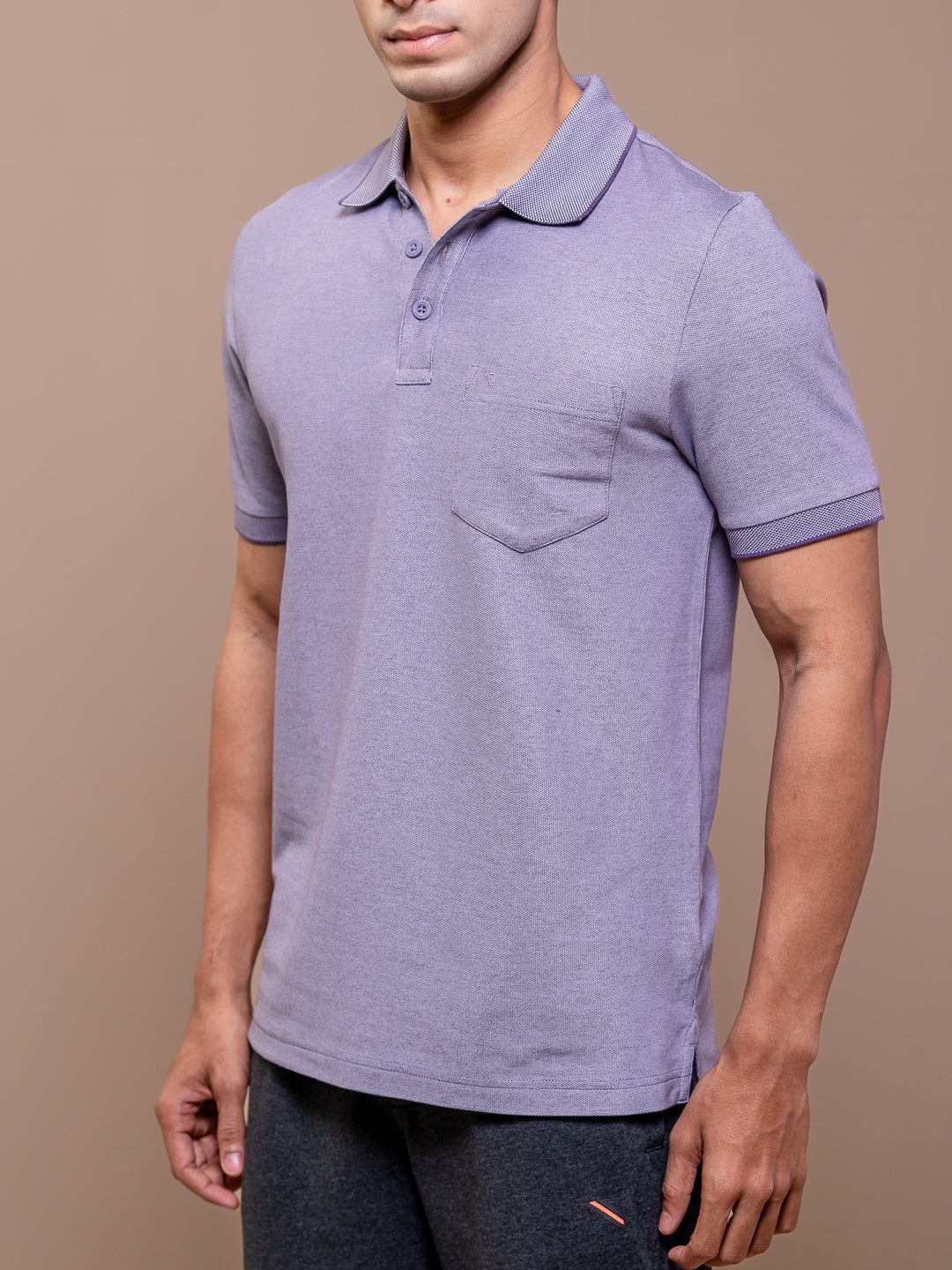 Men's Cotton Rich Pique Polo Violet image 4