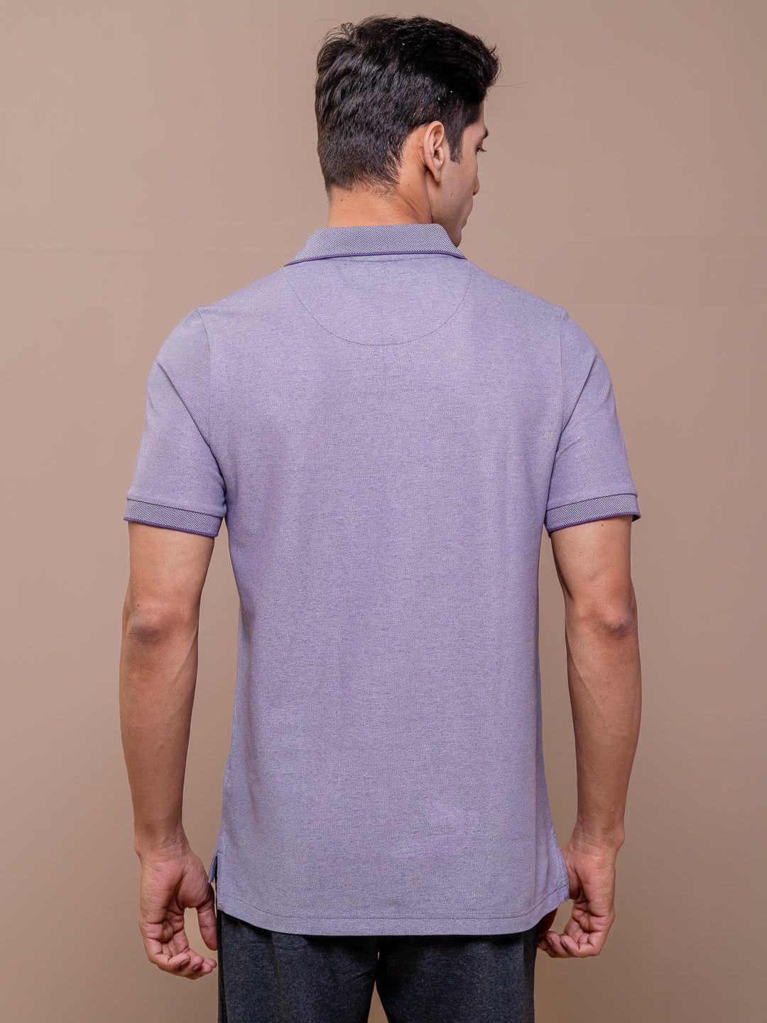 Men's Cotton Rich Pique Polo Violet image 5
