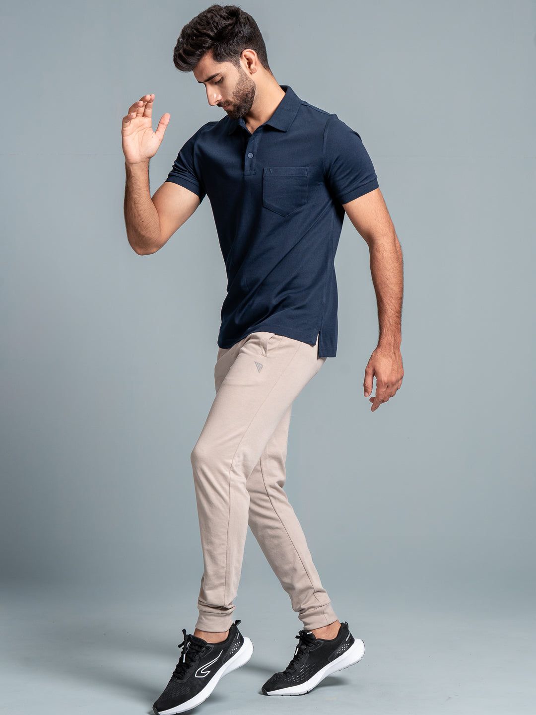 Men's Cotton Rich Pique Polo Navy image 4