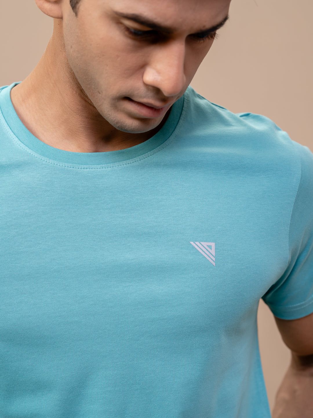 Men's 100% Cotton Crew Neck Auqa image 3