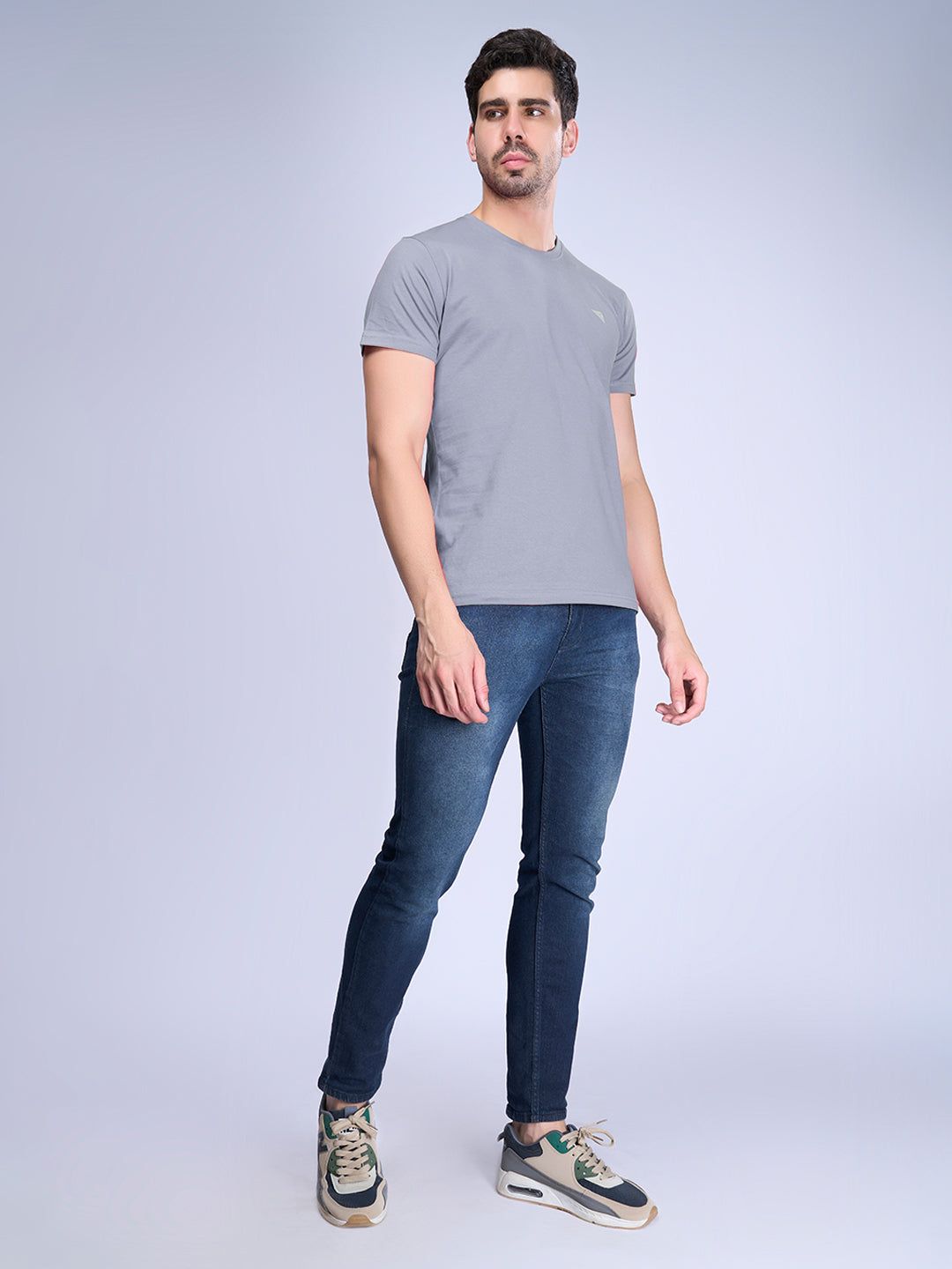 Men's 100% Cotton Crew Neck Graphite Grey image 3