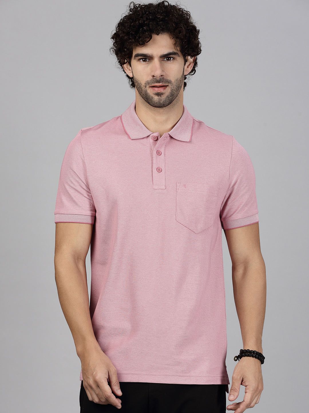 Men's Cotton Rich Pique Polo Heather Rose