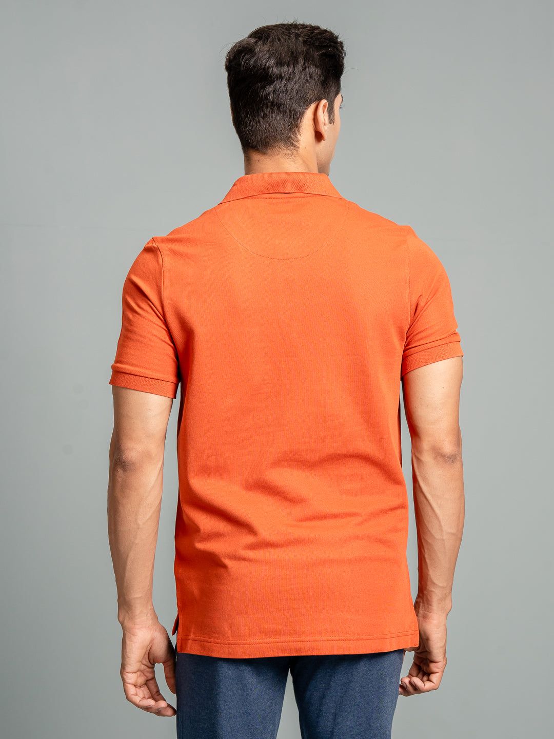 Men's Cotton Rich Pique Polo Burnt Orange image 5