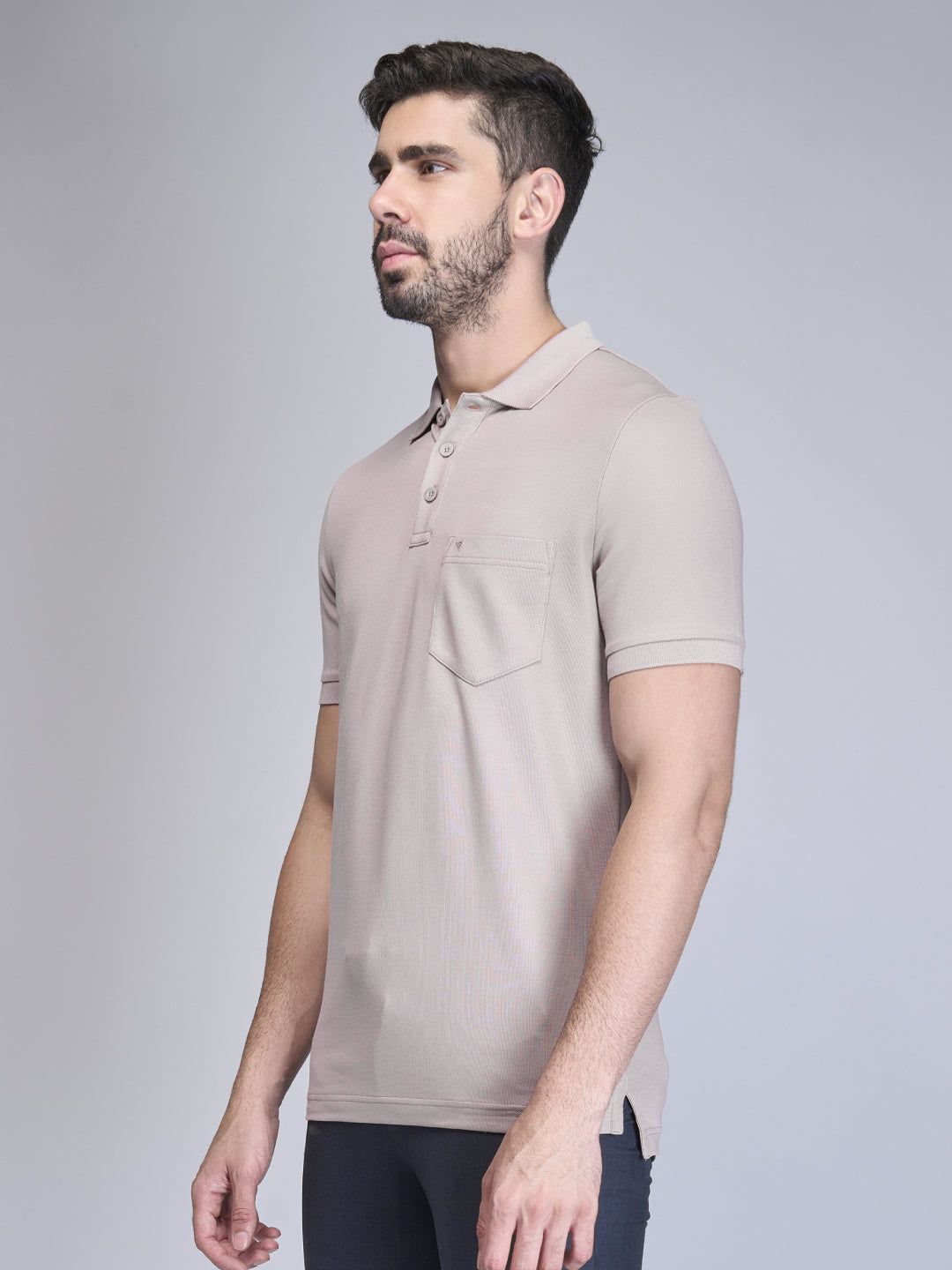 Men's Cotton Rich Pique Polo Silver Berry image 4