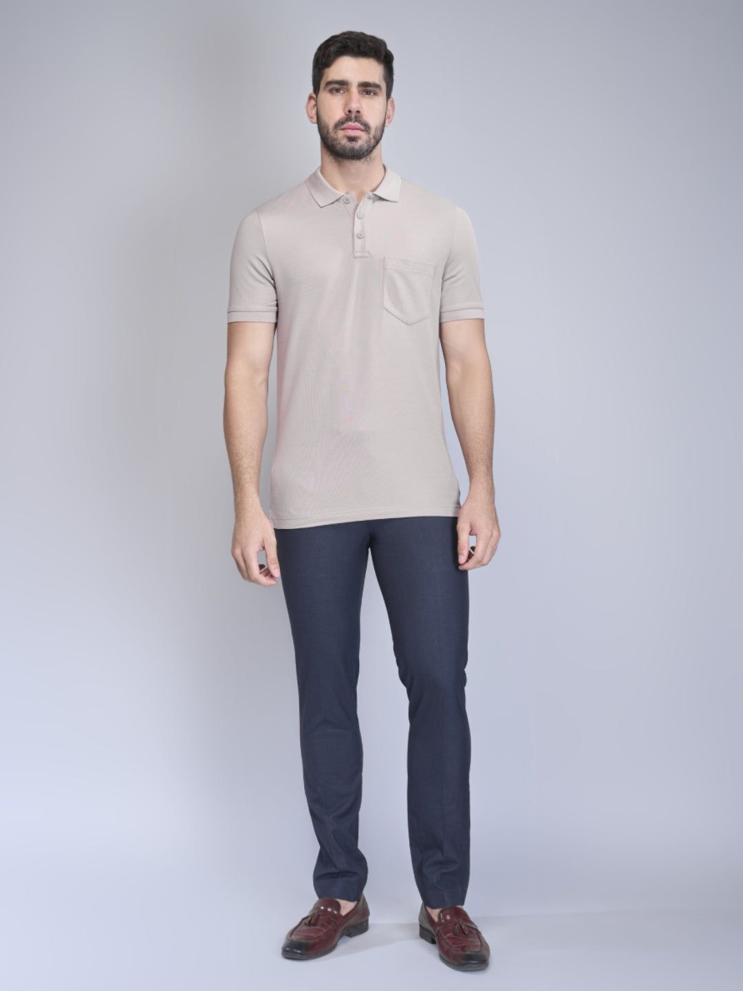 Men's Cotton Rich Pique Polo Silver Berry image 6