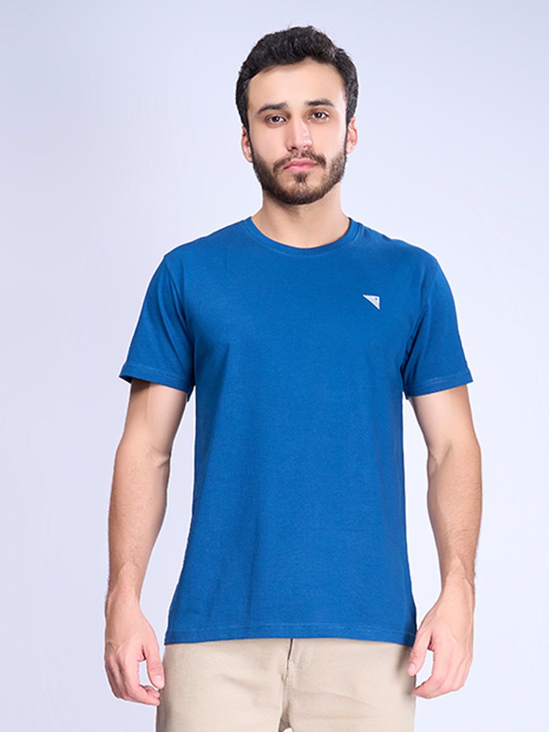 Men's 100% Cotton Crew Neck Petrol Blue