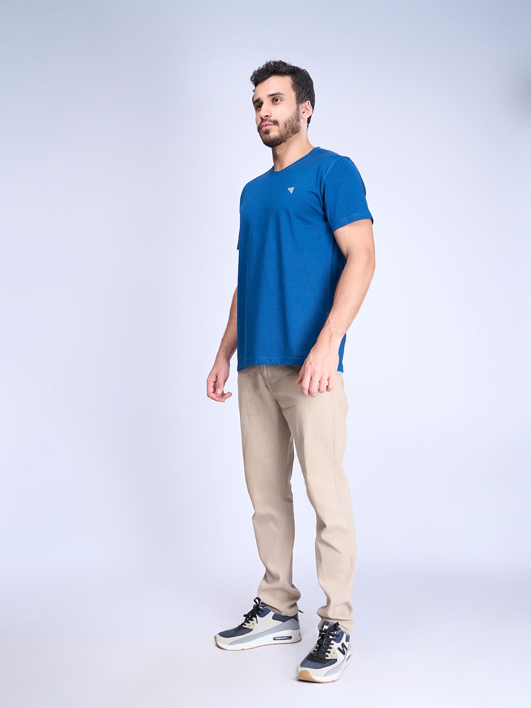 Men's 100% Cotton Crew Neck Petrol Blue image 4