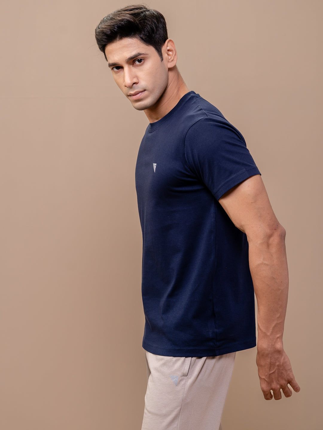 Men's 100% Cotton Crew Neck Navy image 3
