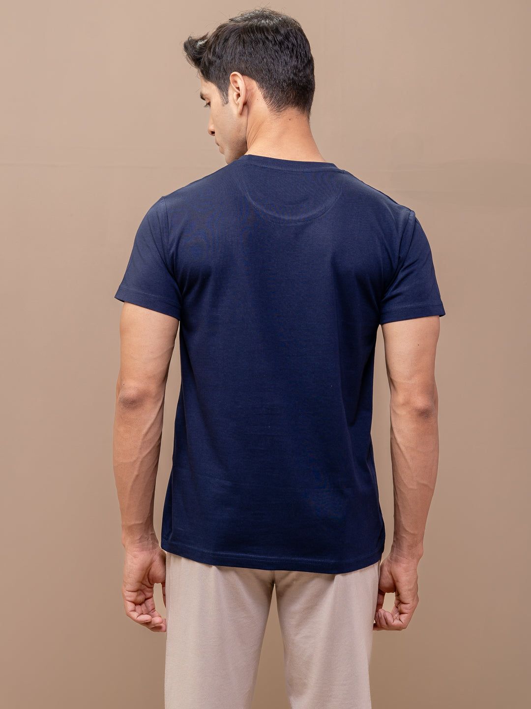 Men's 100% Cotton Crew Neck Navy image 6