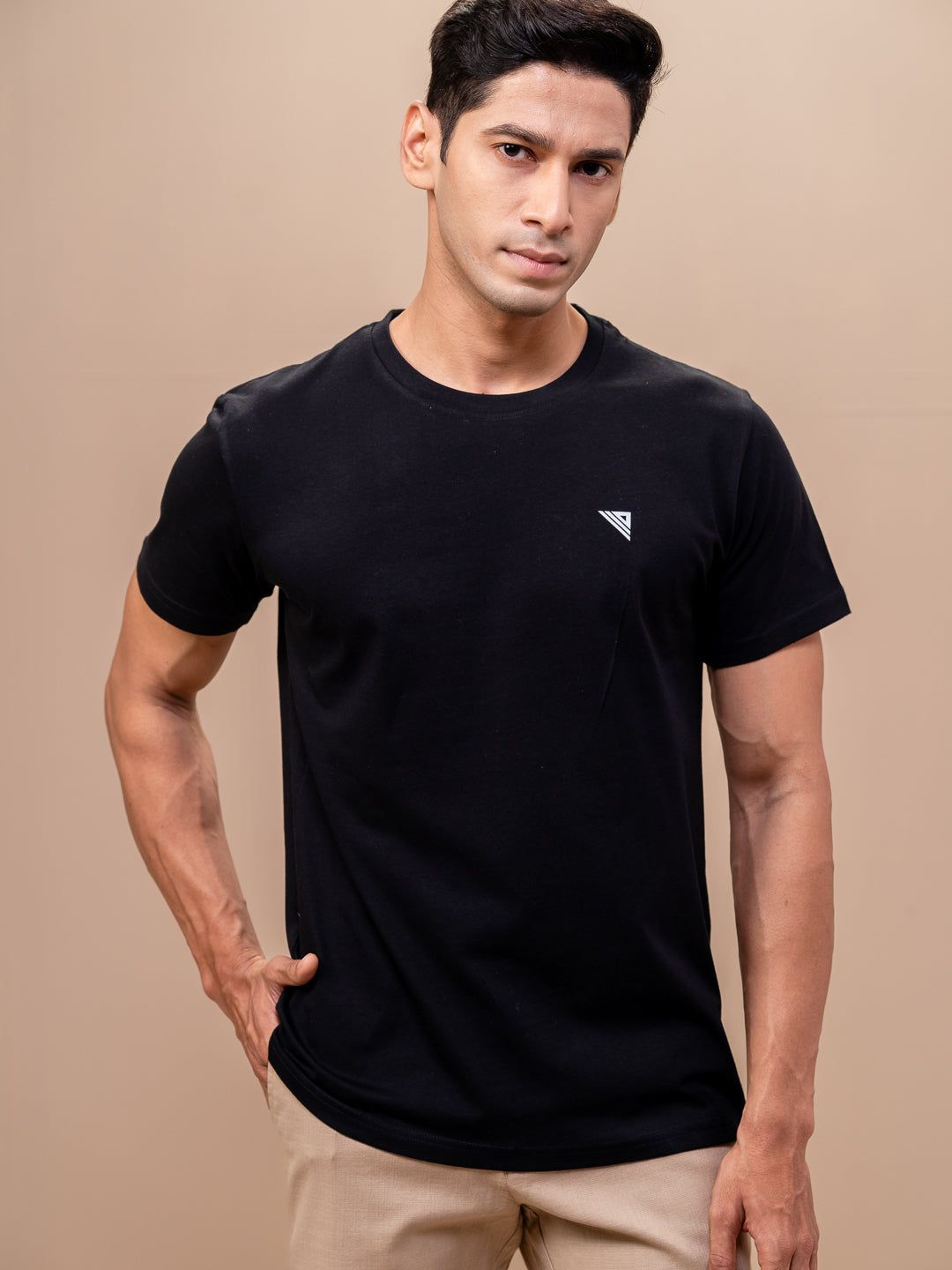 Men's 100% Cotton Crew Neck Black