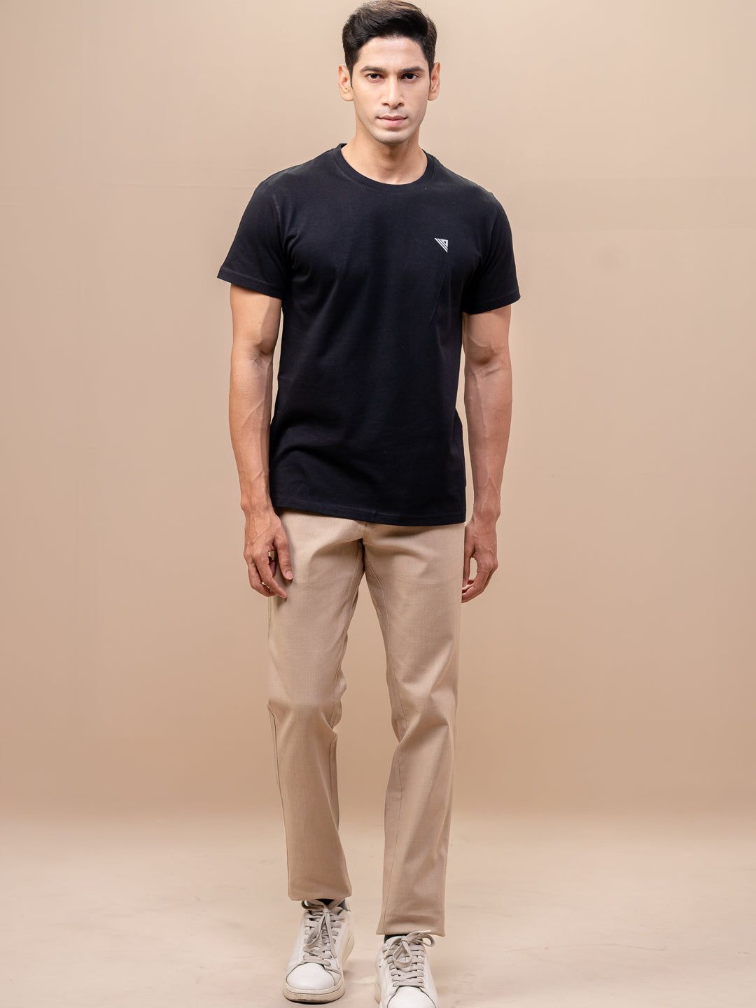 Men's 100% Cotton Crew Neck Black image 2