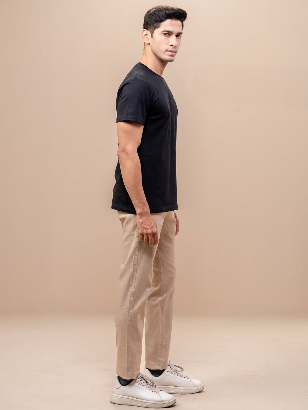 Men's 100% Cotton Crew Neck Black image 4