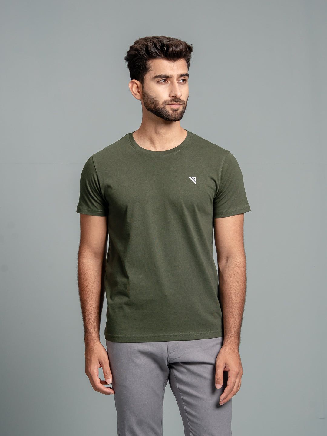 Men's 100% Cotton Crew Neck Hunter Green image 2