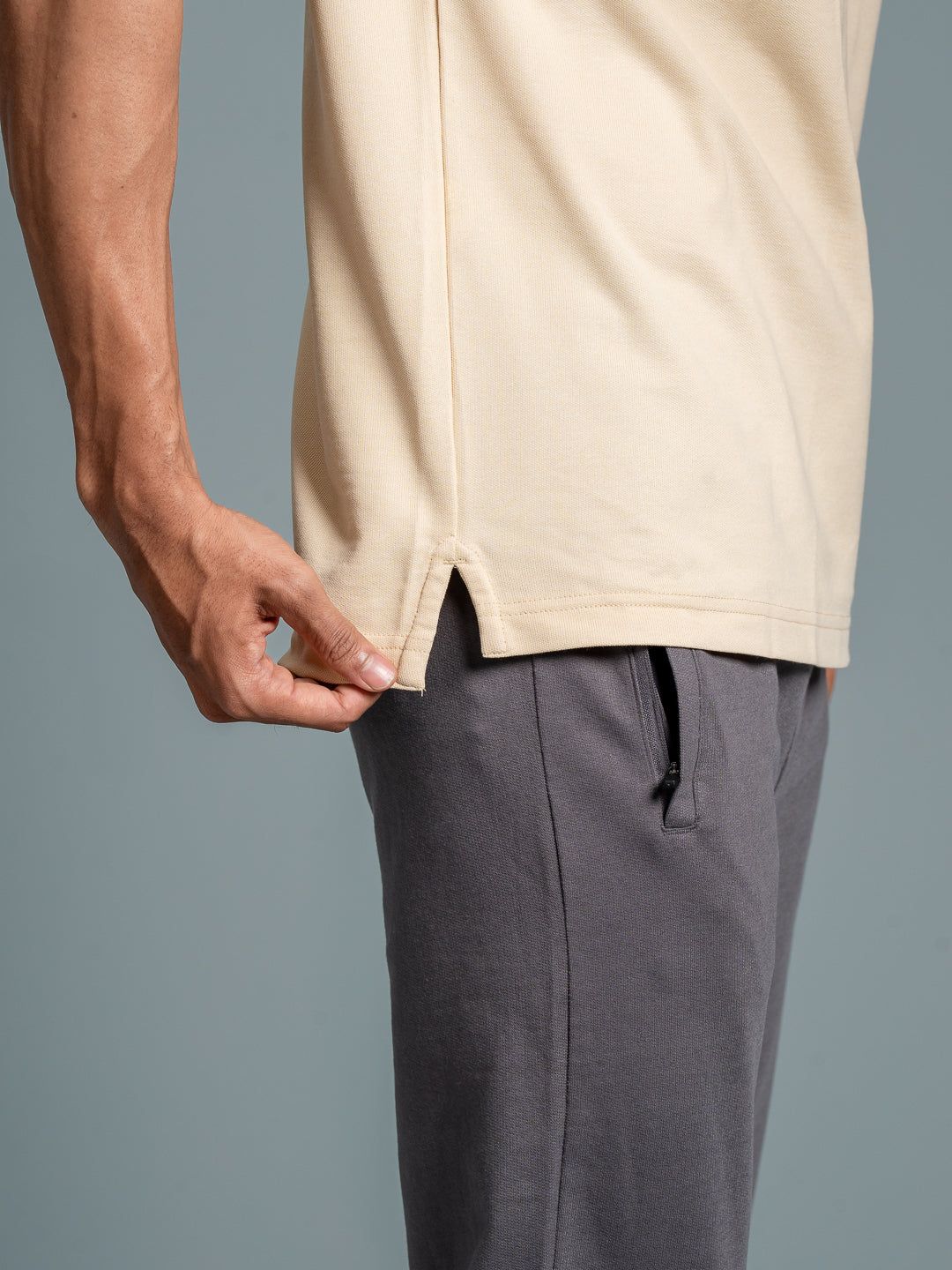 Men's Cotton Rich Pique Polo Light Beige image 3