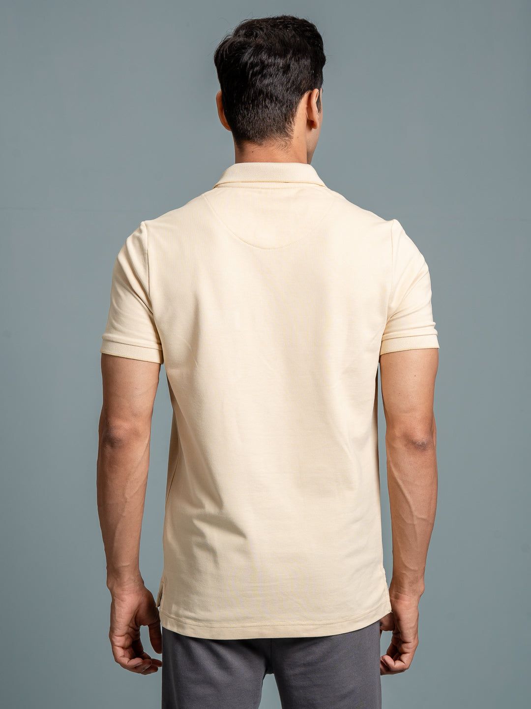 Men's Cotton Rich Pique Polo Light Beige image 5