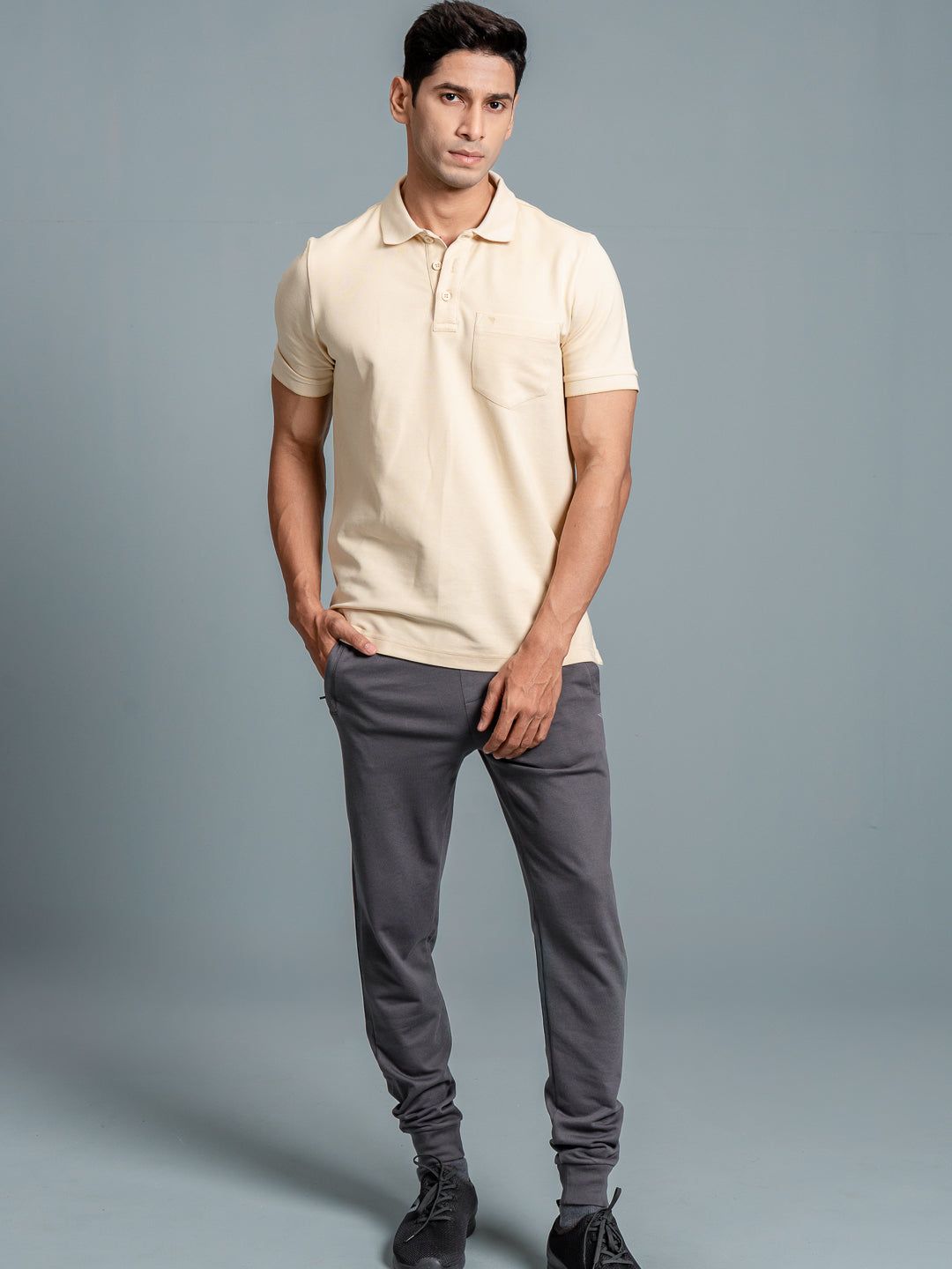 Men's Cotton Rich Pique Polo Light Beige image 6