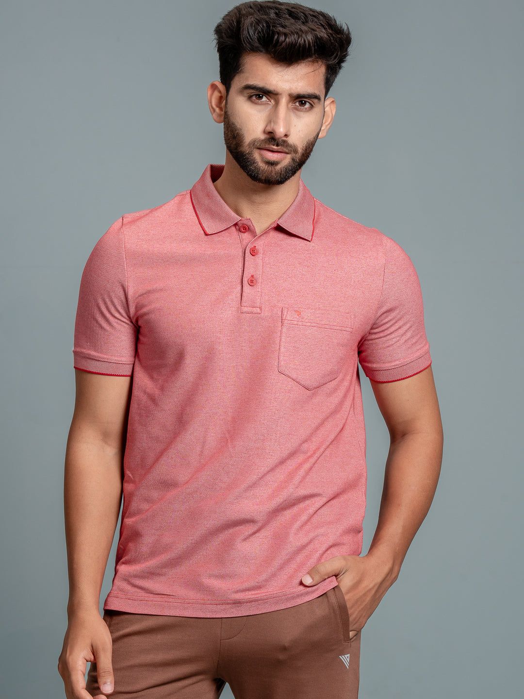 Men's Cotton Rich Pique Polo Red