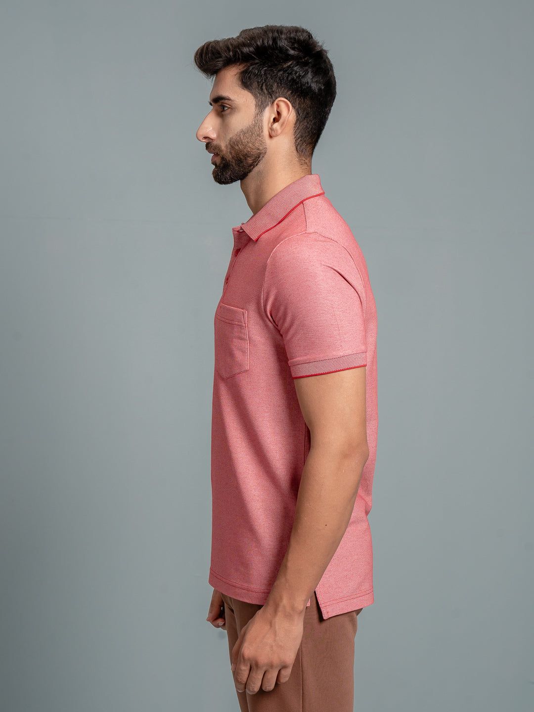 Men's Cotton Rich Pique Polo Red image 5