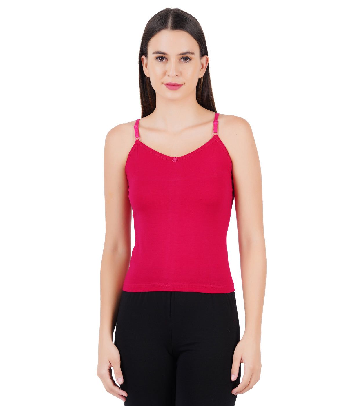 Women Adjustable Straps Assorted Colour Camisole Petals (PACK Of 2) image 3