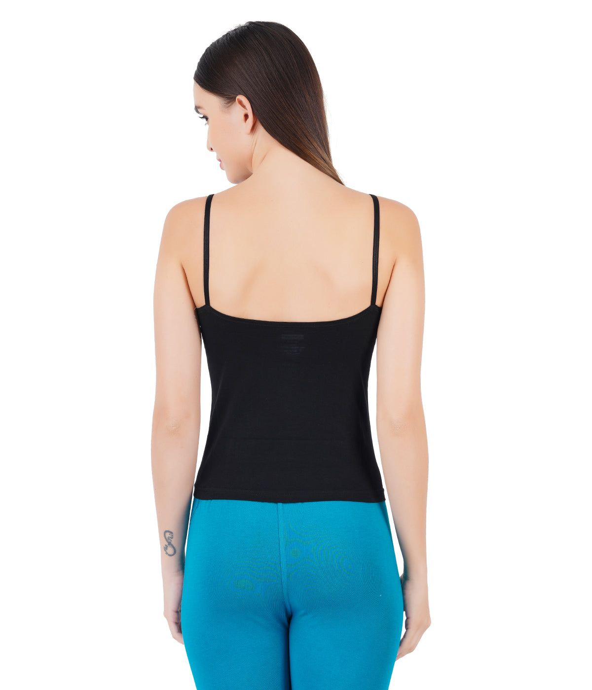 Women Adjustable Straps Black Camisole Petals (PACK Of 2) image 2