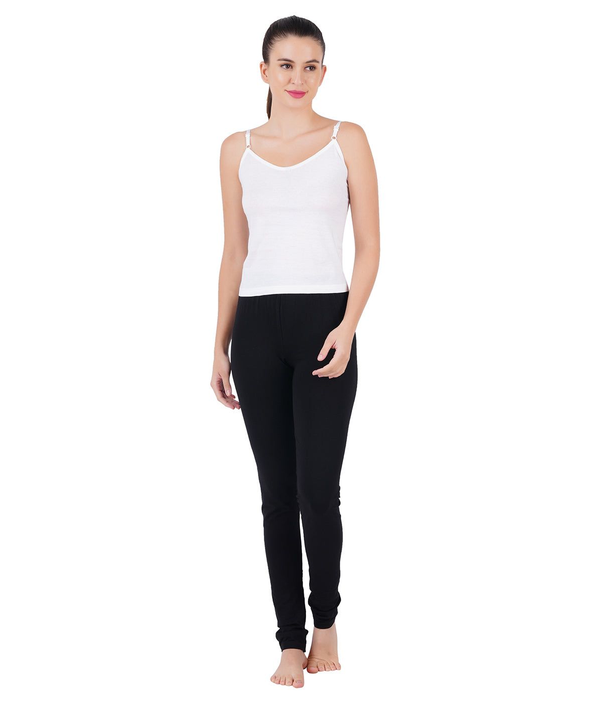 Women Adjustable Straps White Camisole Petals (PACK Of 2) image 4