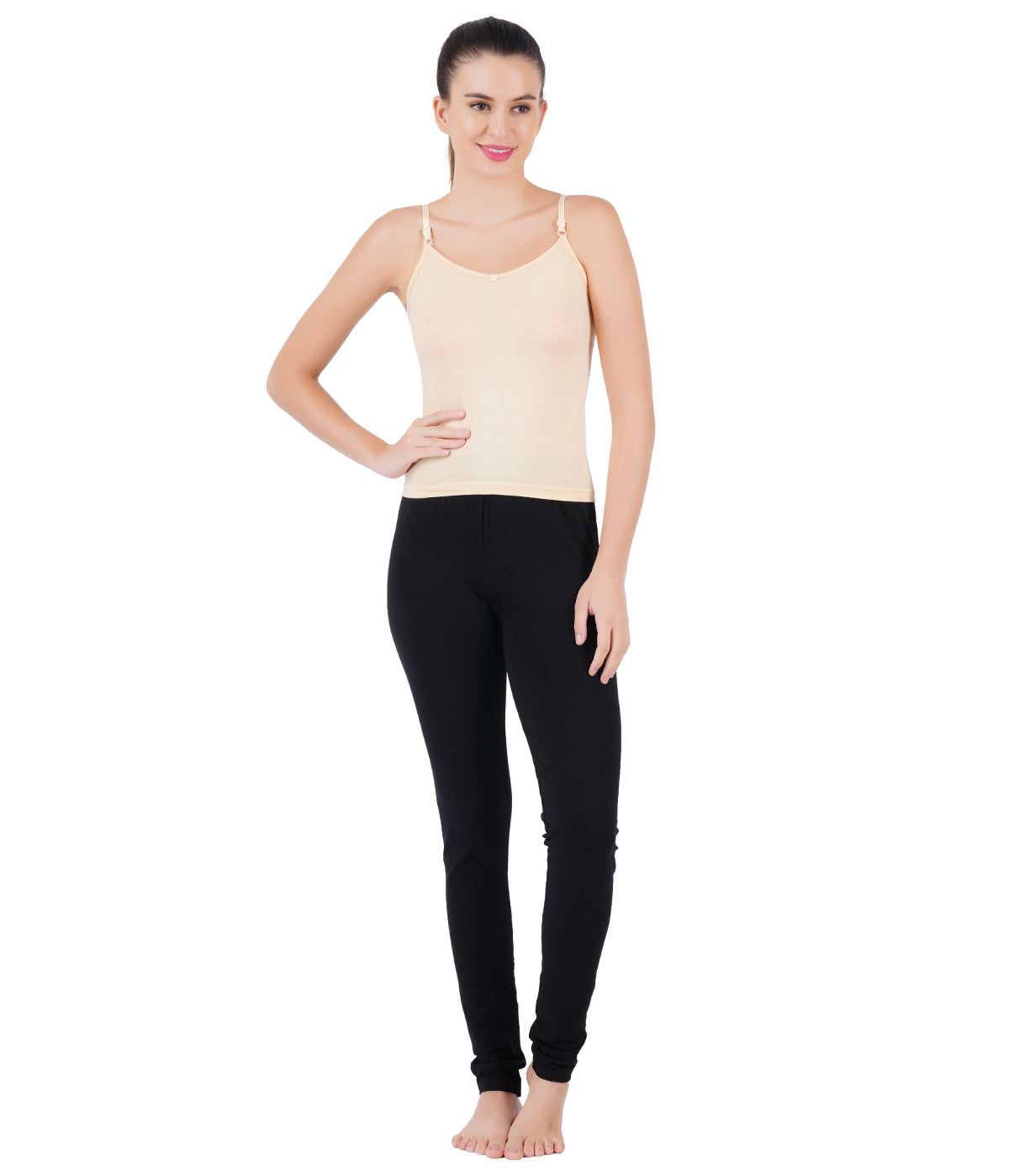 Women Adjustable Straps Skin Colour Camisole Petals (PACK Of 2) image 4
