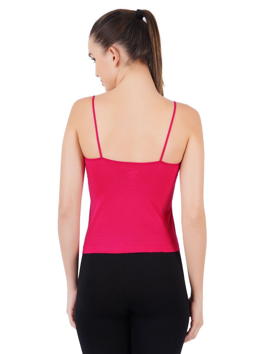 Women 100% Combed Cotton Assorted Colour Camisole Amoka (PACK Of 2) image 2