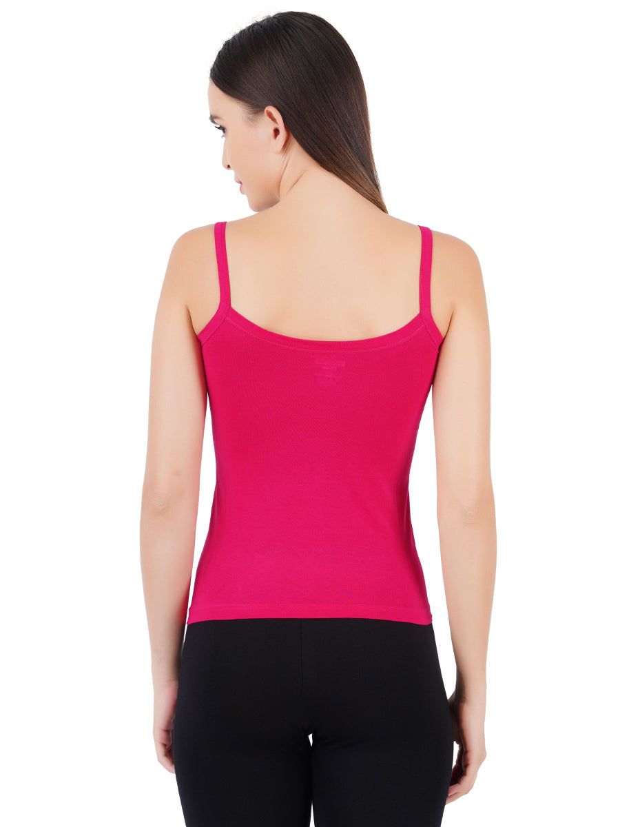 Women 100% Combed Cotton Assorted Camisole Cheers (PACK Of 2) image 2