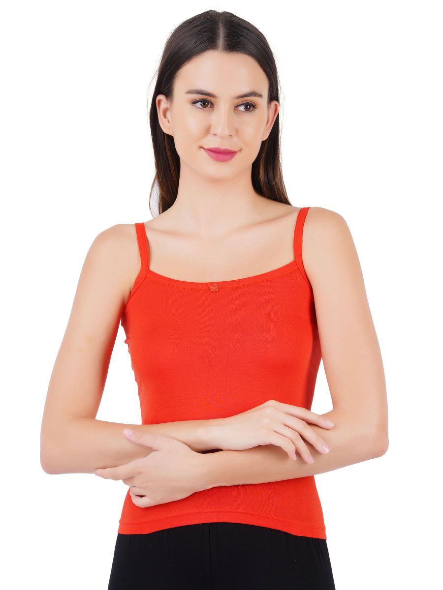 Women 100% Combed Cotton Assorted Camisole Cheers (PACK Of 2) image 3