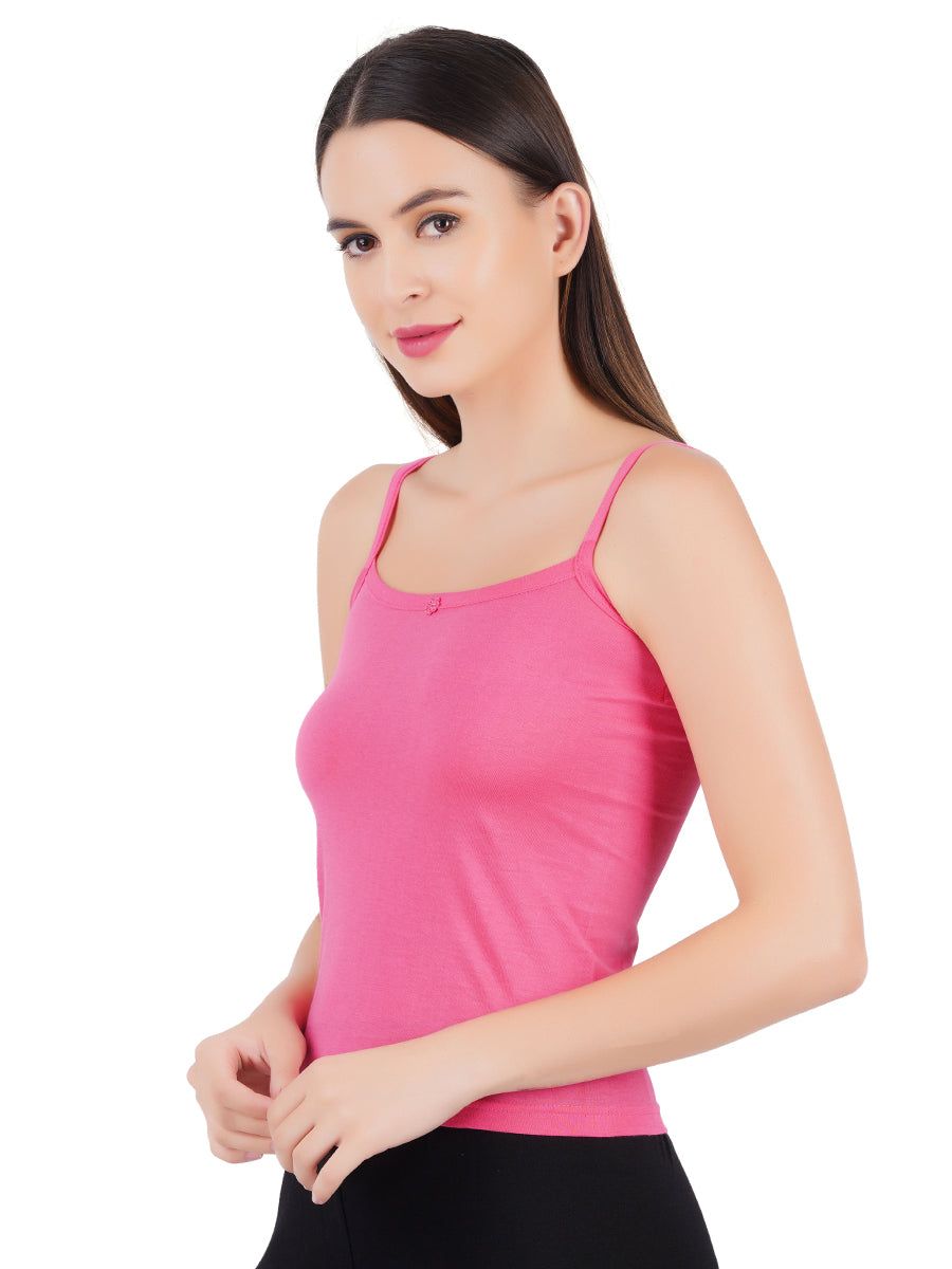 Women 100% Combed Cotton Assorted Camisole Cheers (PACK Of 2) image 4