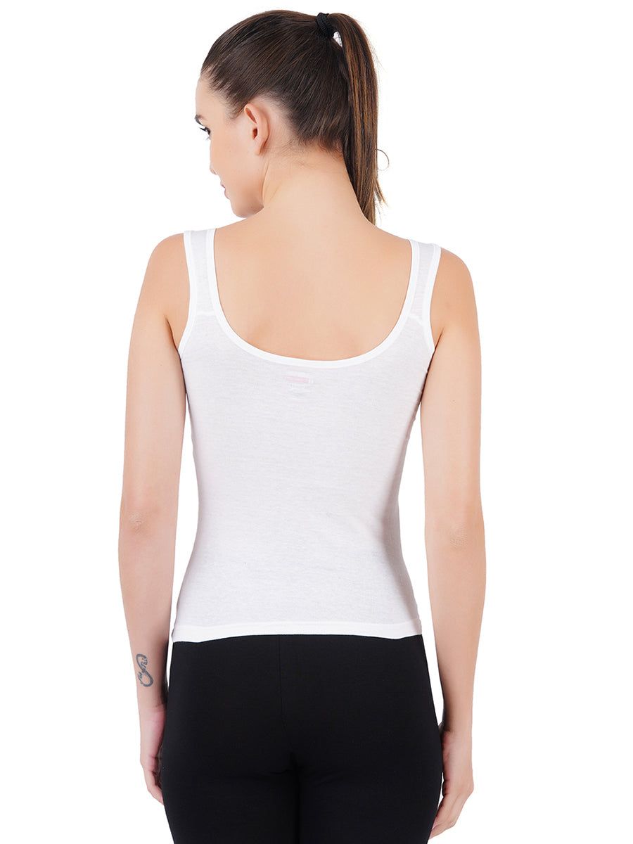 Women 100% Combed Cotton White Camisole Gracey (PACK Of 2) image 2