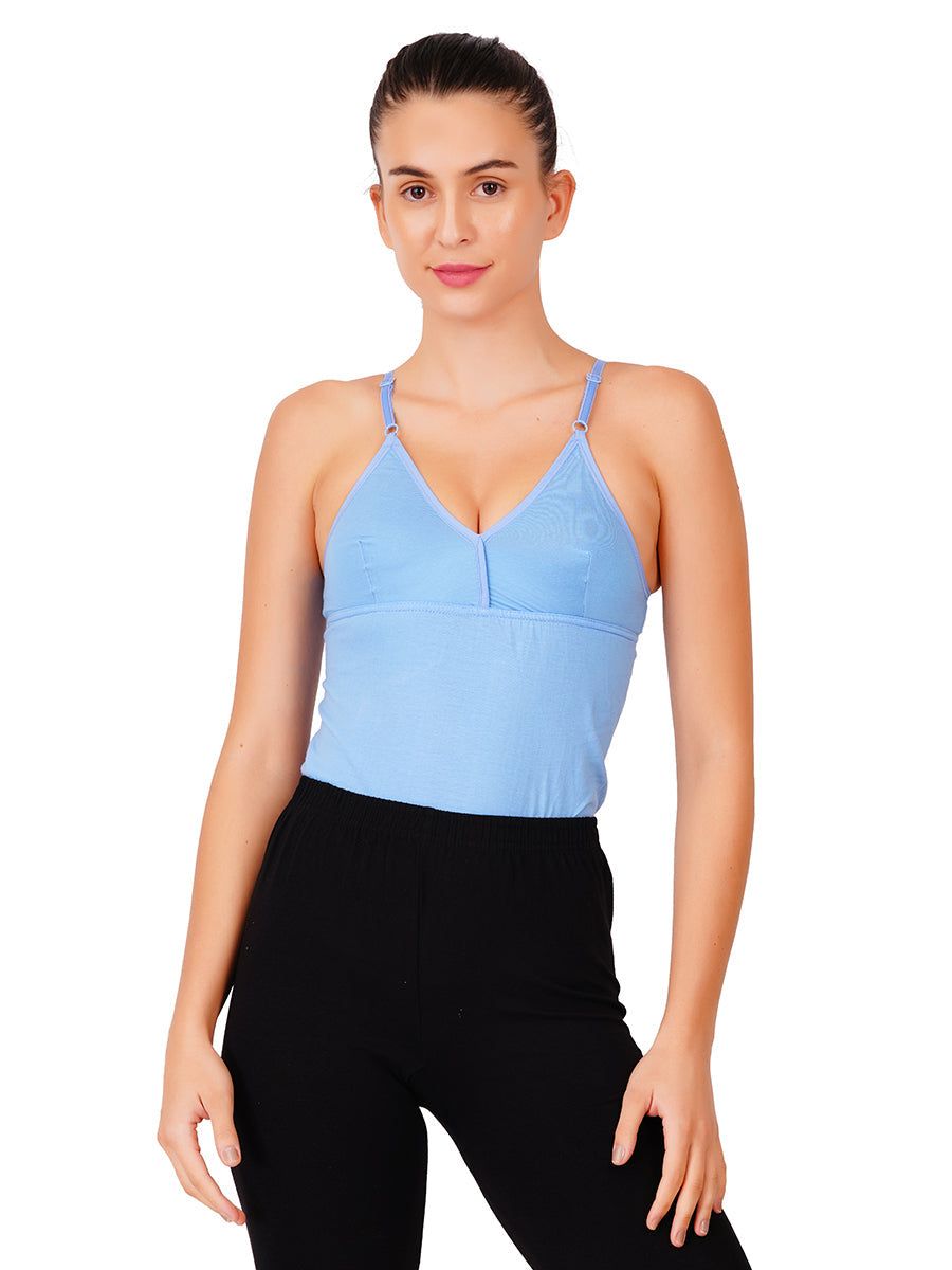 Women Extra Sportive Bra With Slip Design Assorted Camisole Teencup (PACK Of 2)