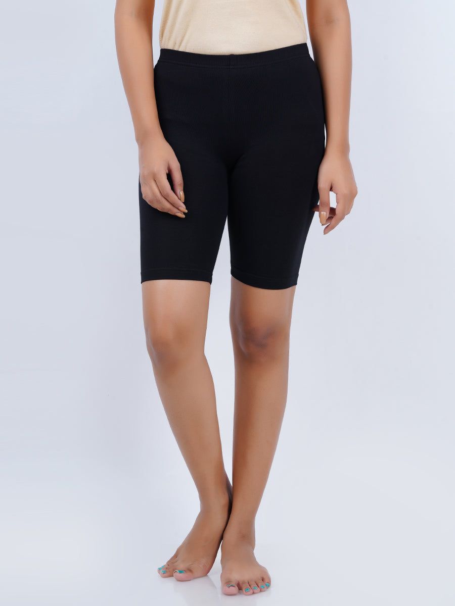 Women Cotton Black Tights (PACK Of 2)