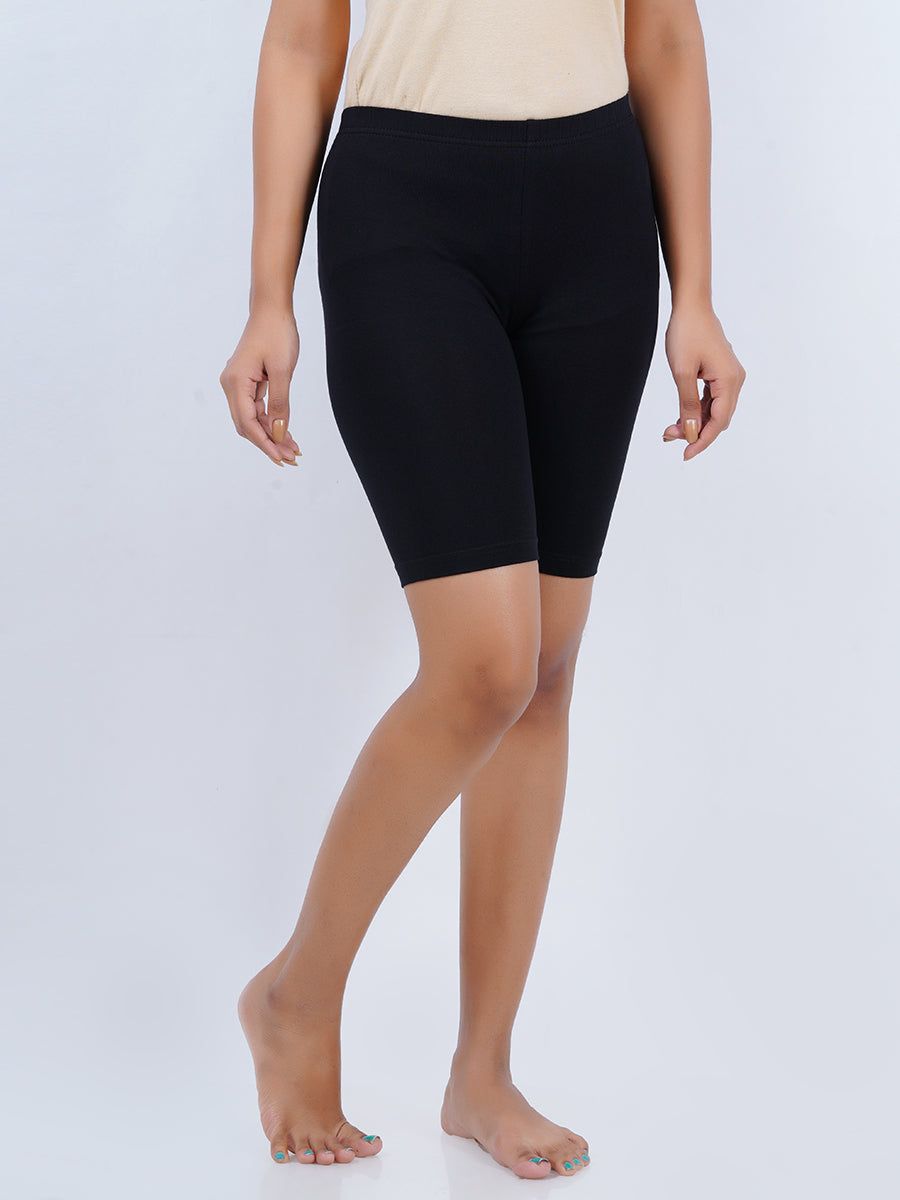 Women Cotton Black Tights (PACK Of 2) image 2