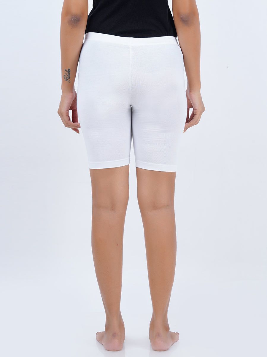 Women Cotton White Tights (PACK Of 2) image 3
