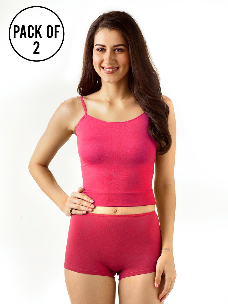 Women Cotton Spandex Leg Shorts (PACK Of 2) - Assorted Colors