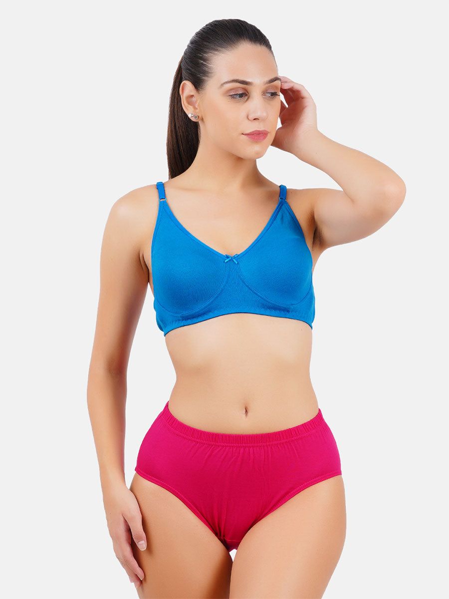 Women 100% Combed Cotton Assorted Plain Panties For U (3 Pcs Pack) image 2