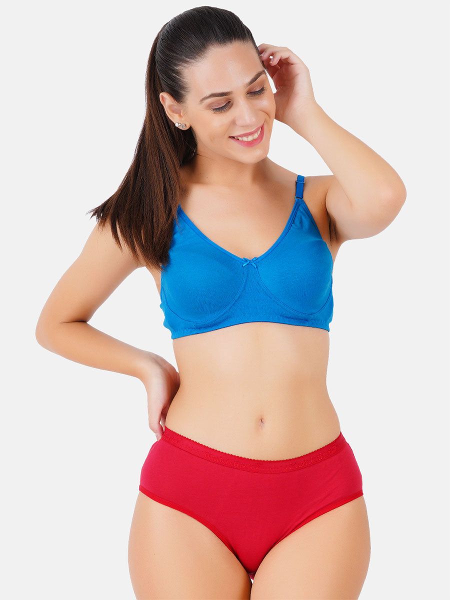 Women 100% Combed Cotton Assorted Plain Panties Only U (3 Pcs Pack) image 2